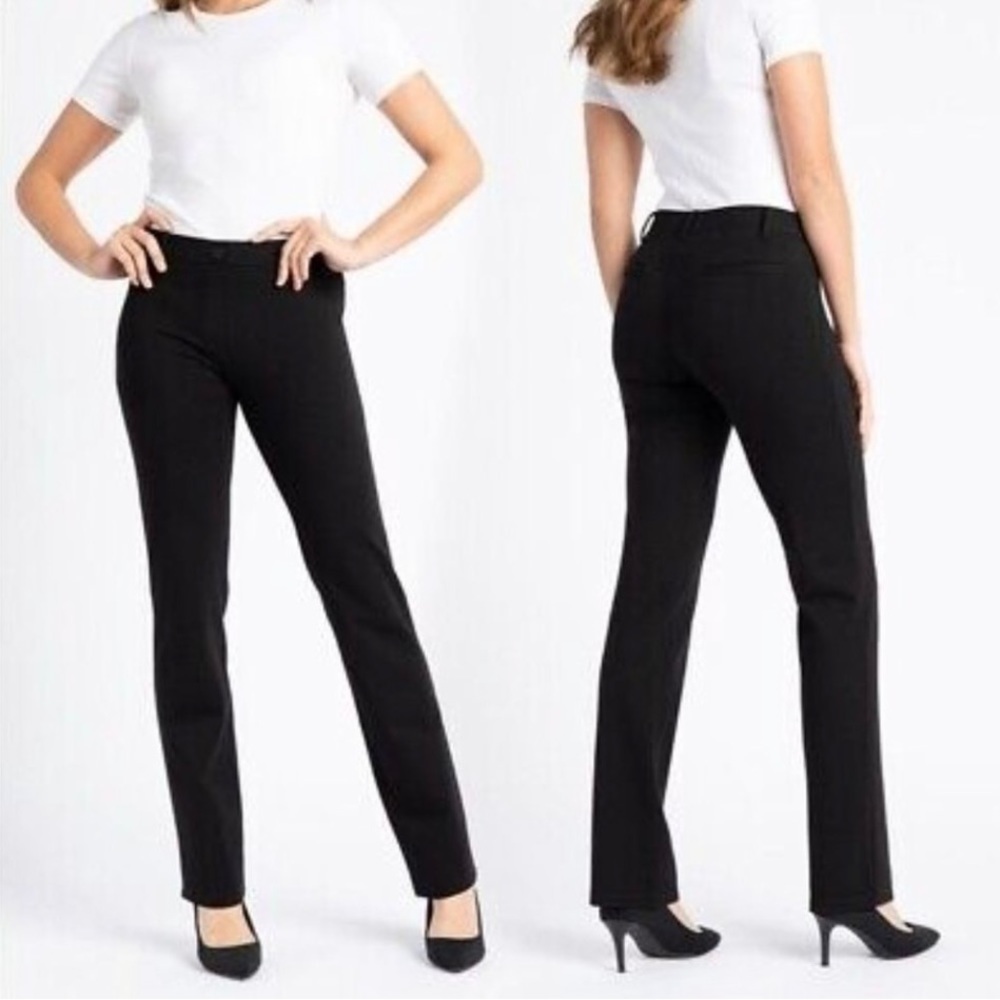 Betabrand Black Yoga Straight Leg Dress Pants